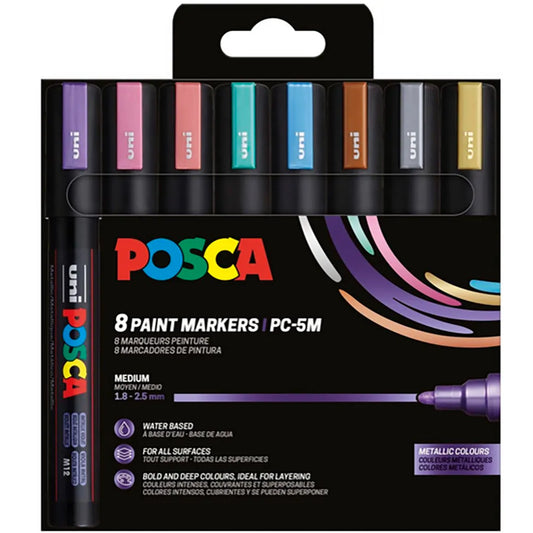 Posca Medium Tip Metallic colors 8 pc (401668) marker pen