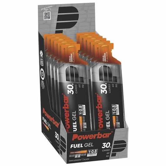 Powerbar Fuel 30 50ml energy gels box cola&orange 12 units