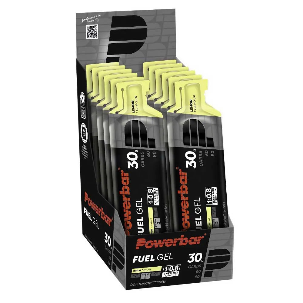 Powerbar Fuel 30 Black Line energy gels box lemon 12 units