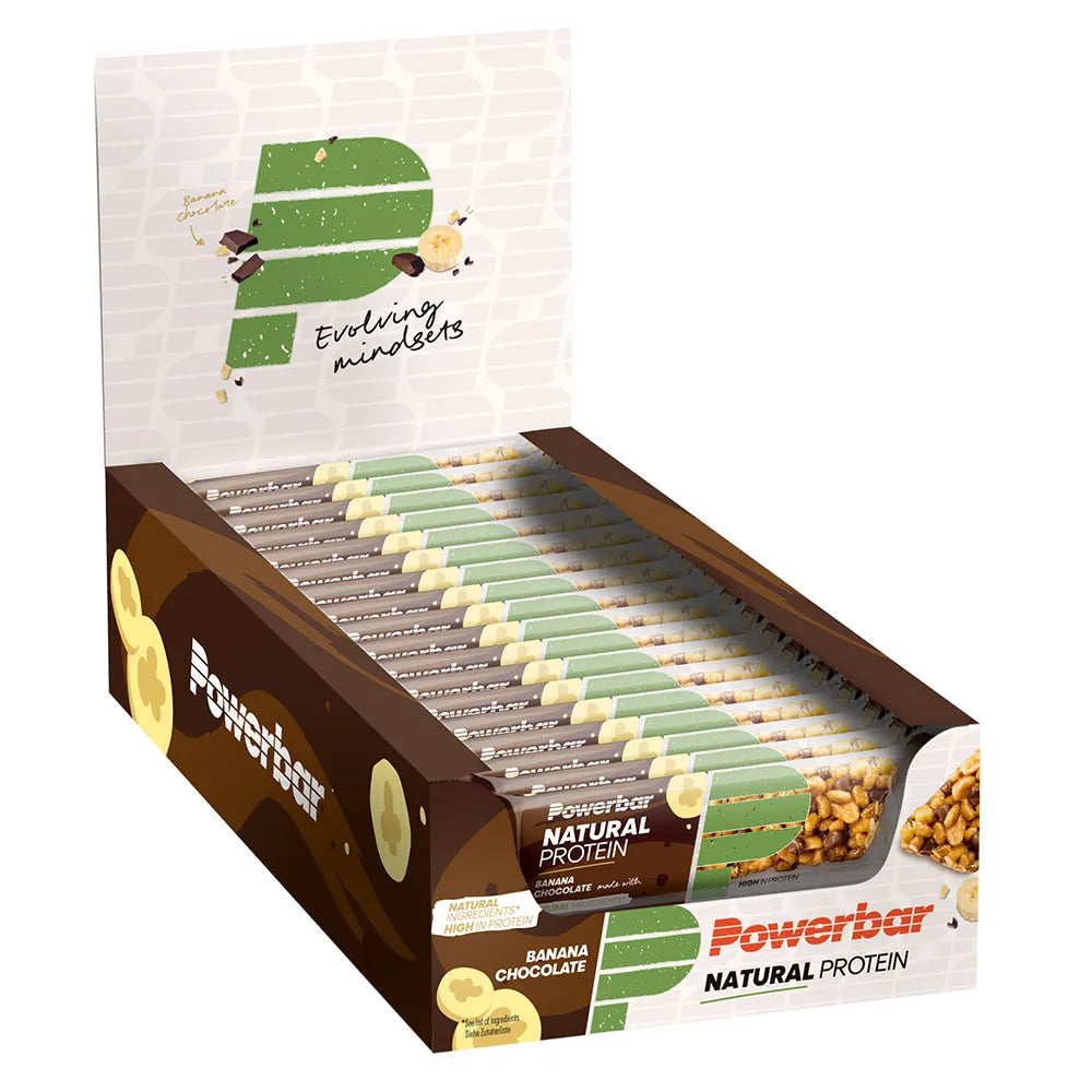 Powerbar Natural Vegan protein bars box chocolate&banana 40g 18 units