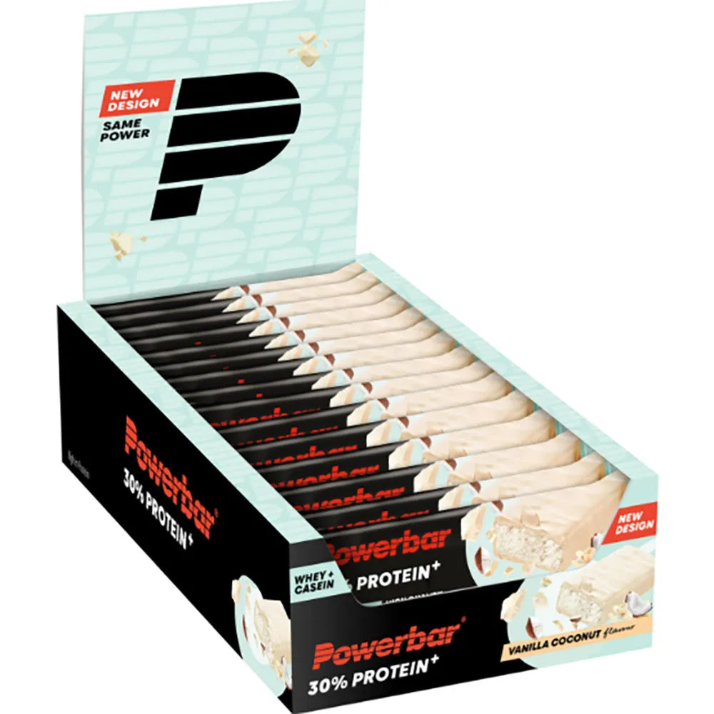Powerbar Plus 30% protein bars box Vanilla&Coconut 55g 15 units