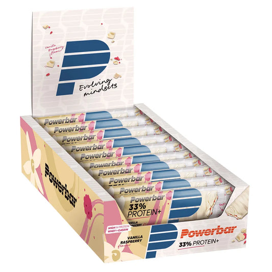 Powerbar Plus 33% protein bars box vanilla&raspberry 90g 10 units