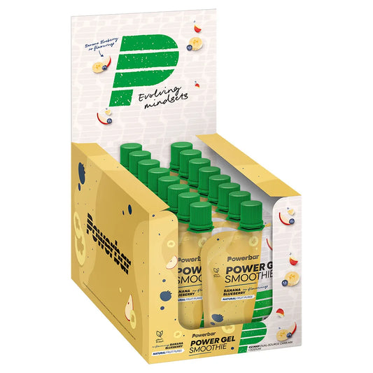 Powerbar PowerGel Smoothie energy gels box Banana&Blueberry 90g 16 units
