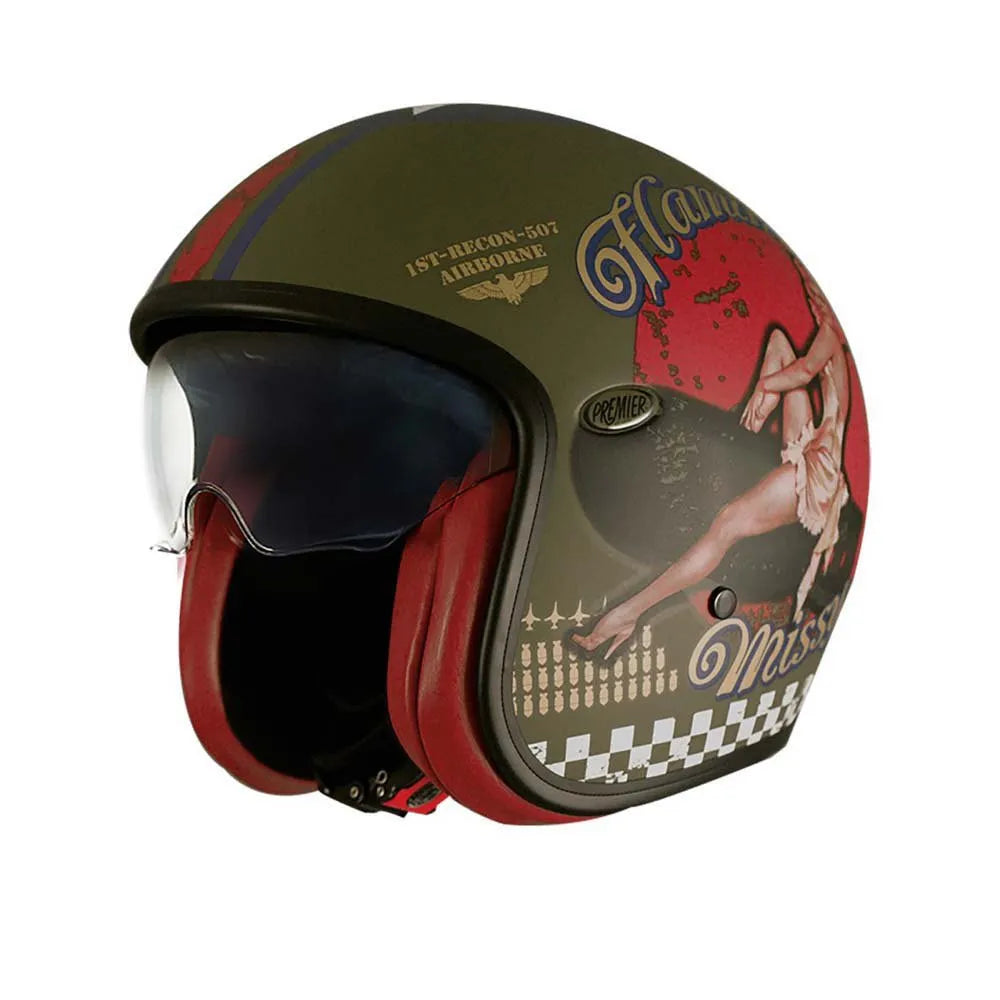 Premier helmets Vintage Pin Up Military BM 22.06 open face helmet