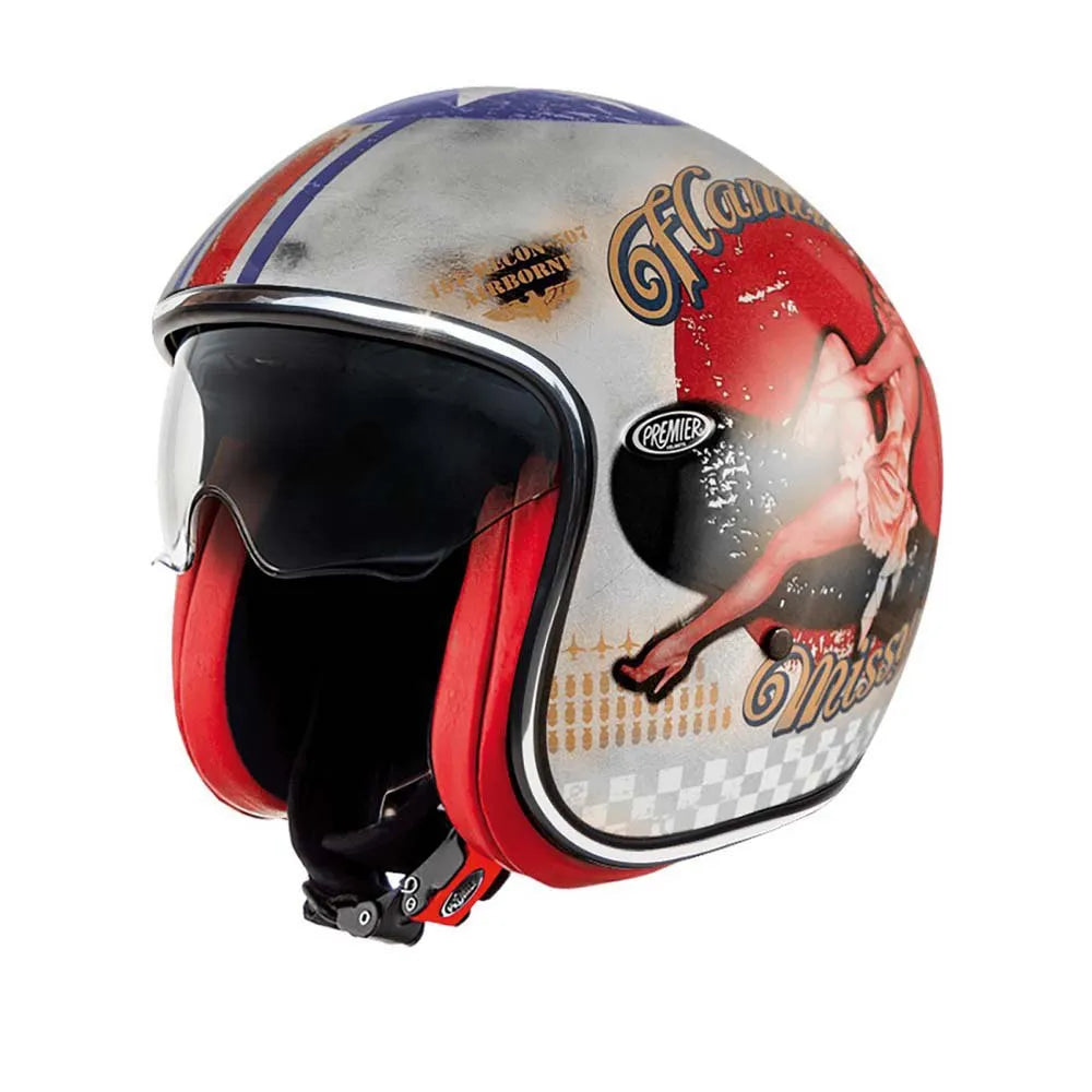 Premier helmets Vintage Pin Up Old Style 22.06 open face helmet