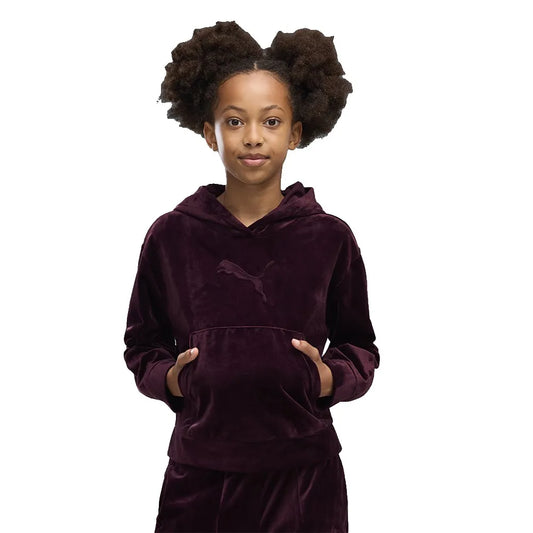 Puma Essential Elevated Velour Relaxed Short Length hoodie