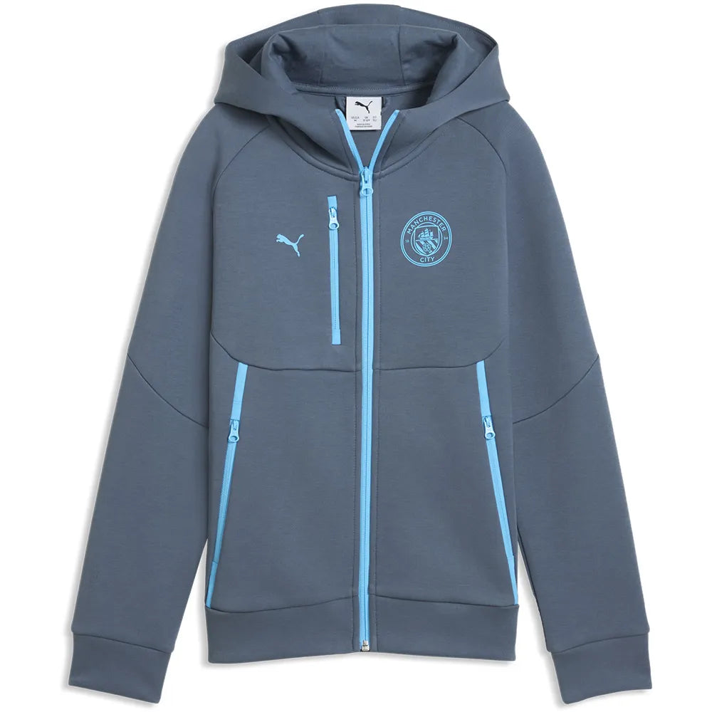 Puma Manchester City FC 26/27 Tech Hoodie travel Junior Full Zip Sweatshirt