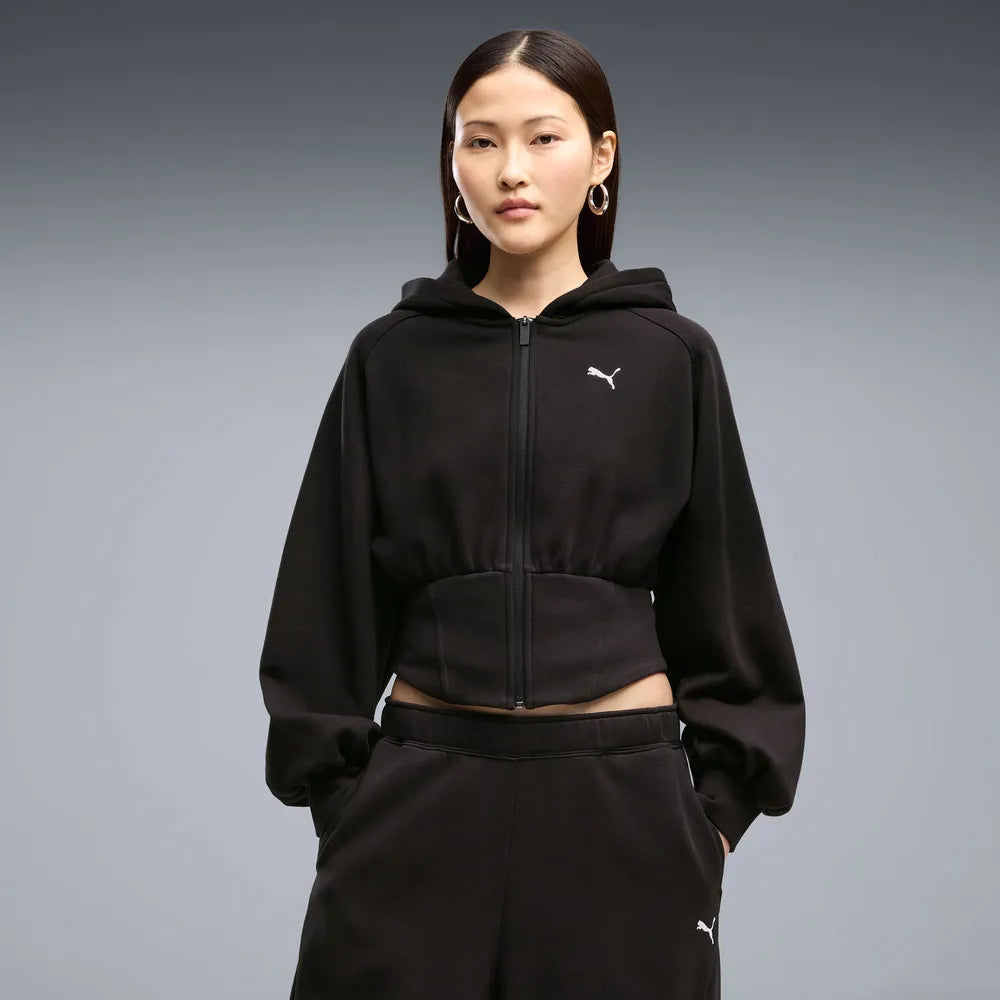 Puma Street Glam Bedazzled Balloon Sleeve full zip sweatshirt