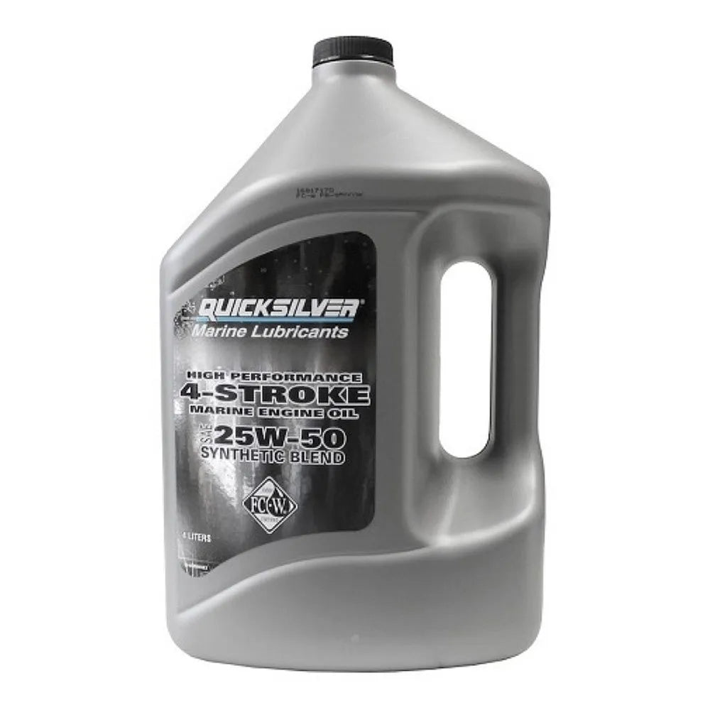 Quicksilver boats 4 Stroke FCW 25W50 Synthetic Blend Marine Outboard Oil Engine 4L