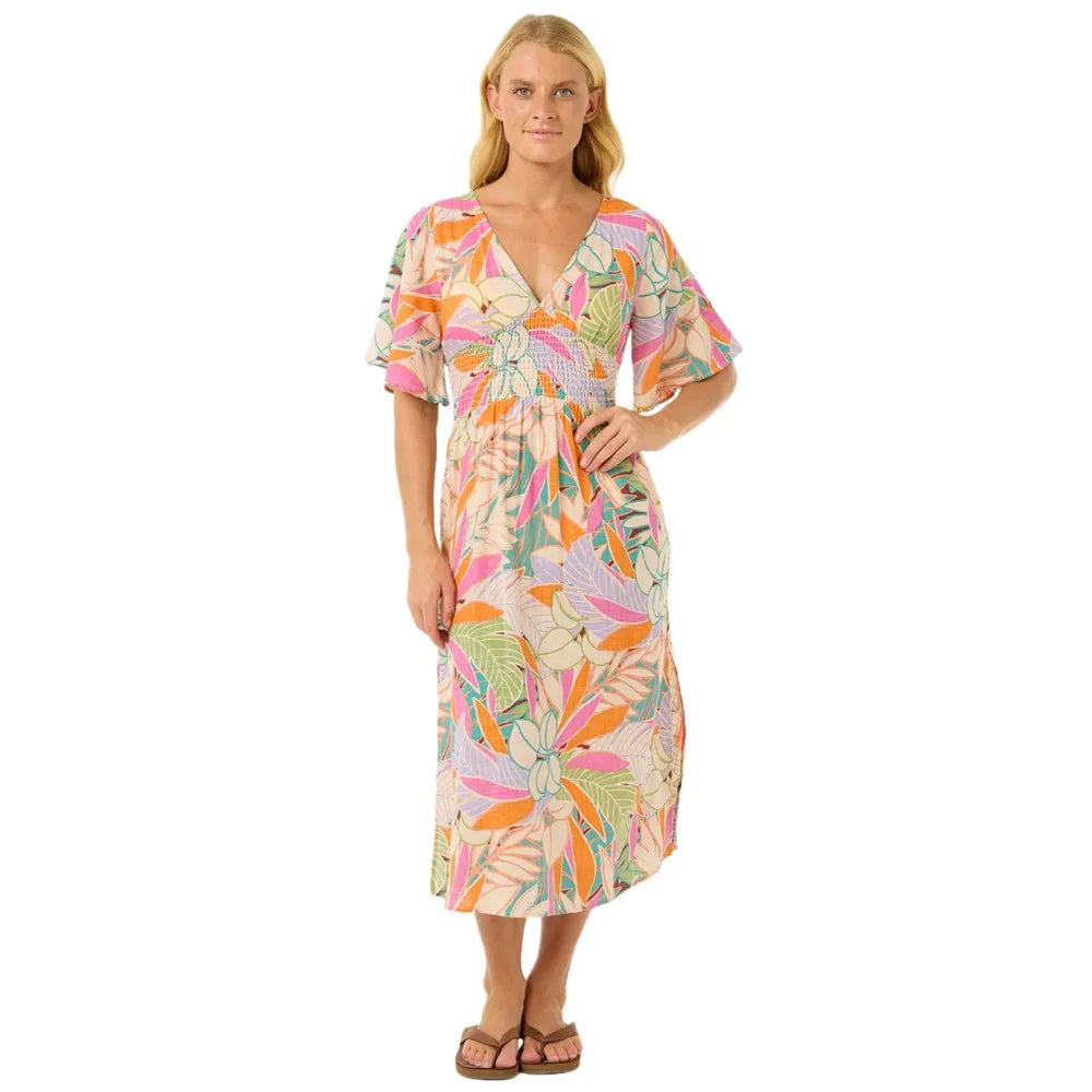 Rip curl Cala Vadella short sleeve midi dress
