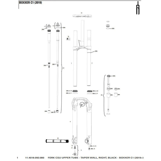 RockShox BoXXer C1 2019+ Right Fork CSU Upper Tube