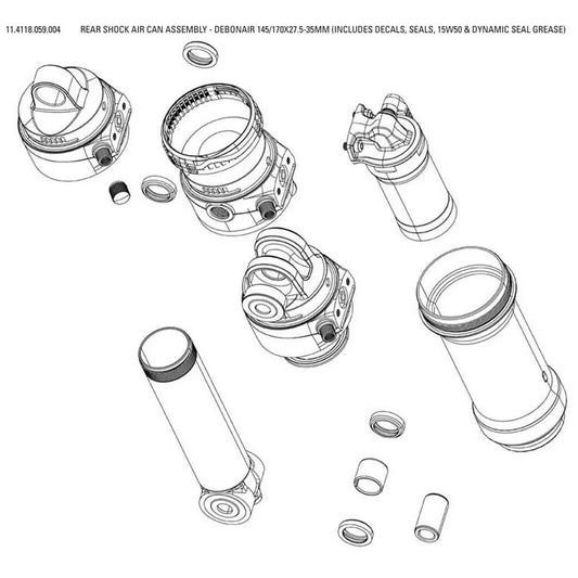 RockShox Rear Shock Air Can Assembly DebonAir Sidluxe