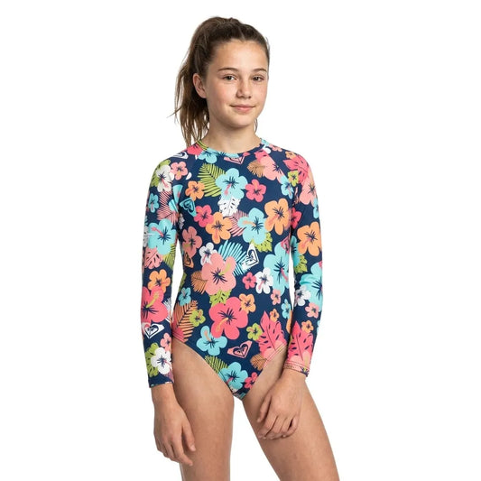 Roxy Morning Flower ERLWR03359 junior long sleeve back zip shorty