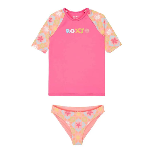 Roxy Set Check Tw short sleeve rash guard
