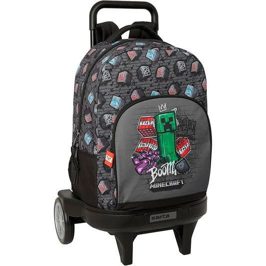 Safta Compact Evolutive Extraible Minecraft Graffiti 33L Wheeled Backpack