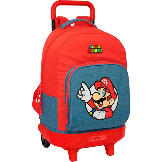 Safta Compact Extraible Super Mario 33L Wheeled Backpack