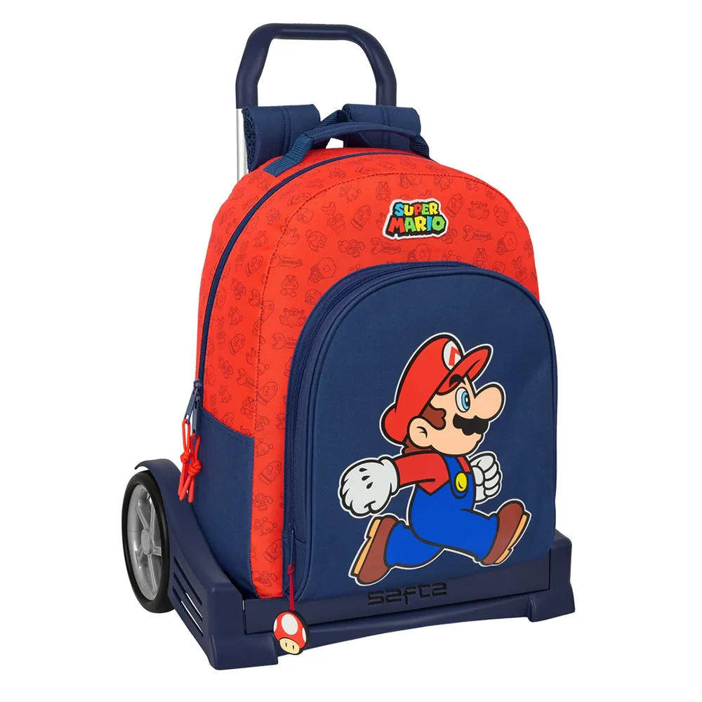 Safta Evolution Trolley Super Mario Trick Wheeled Backpack