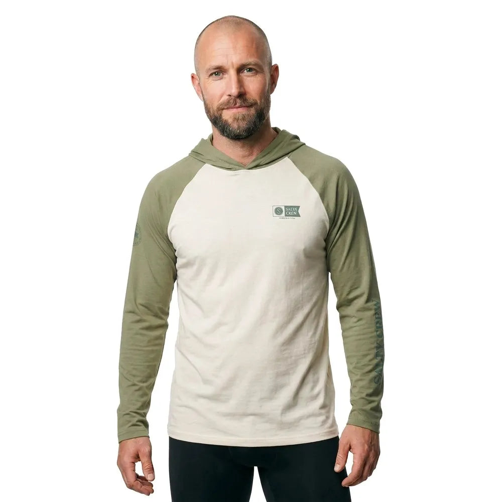 Salty crew Mariner hood tech long sleeve rash guard