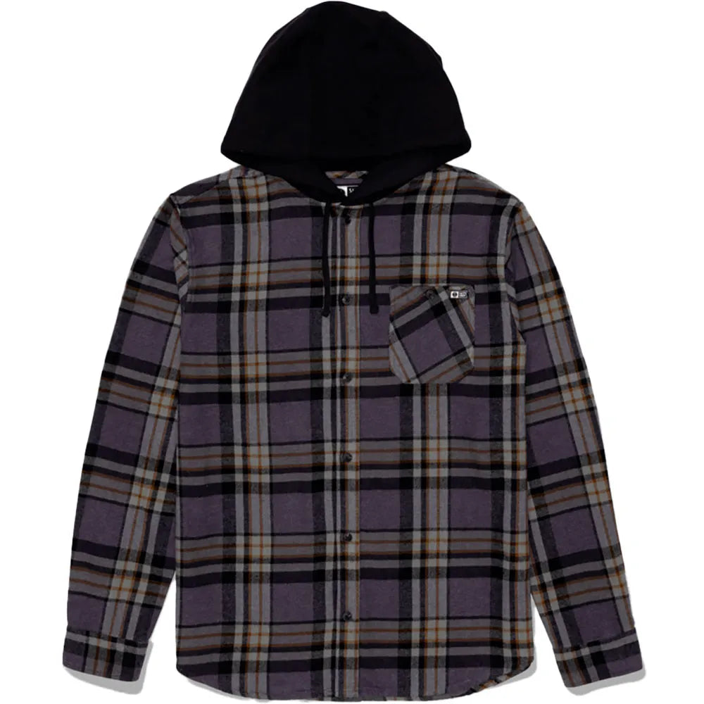 Salty crew Whitewash hooded flannel long sleeve shirt