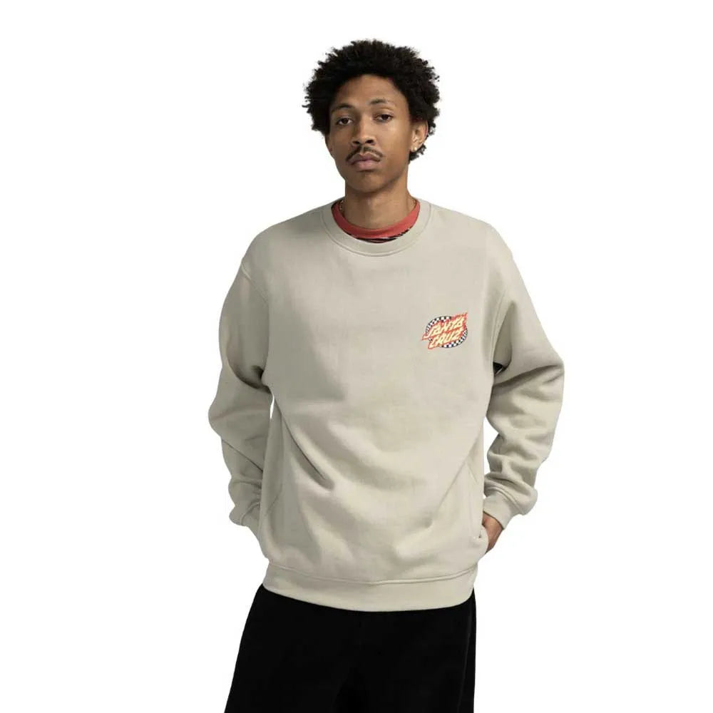 Santa cruz Crew oval check flame sweatshirt