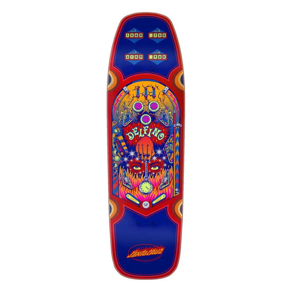 Santa cruz Delfino pinball pro shaped 9.14in x 31.50in skateboard deck