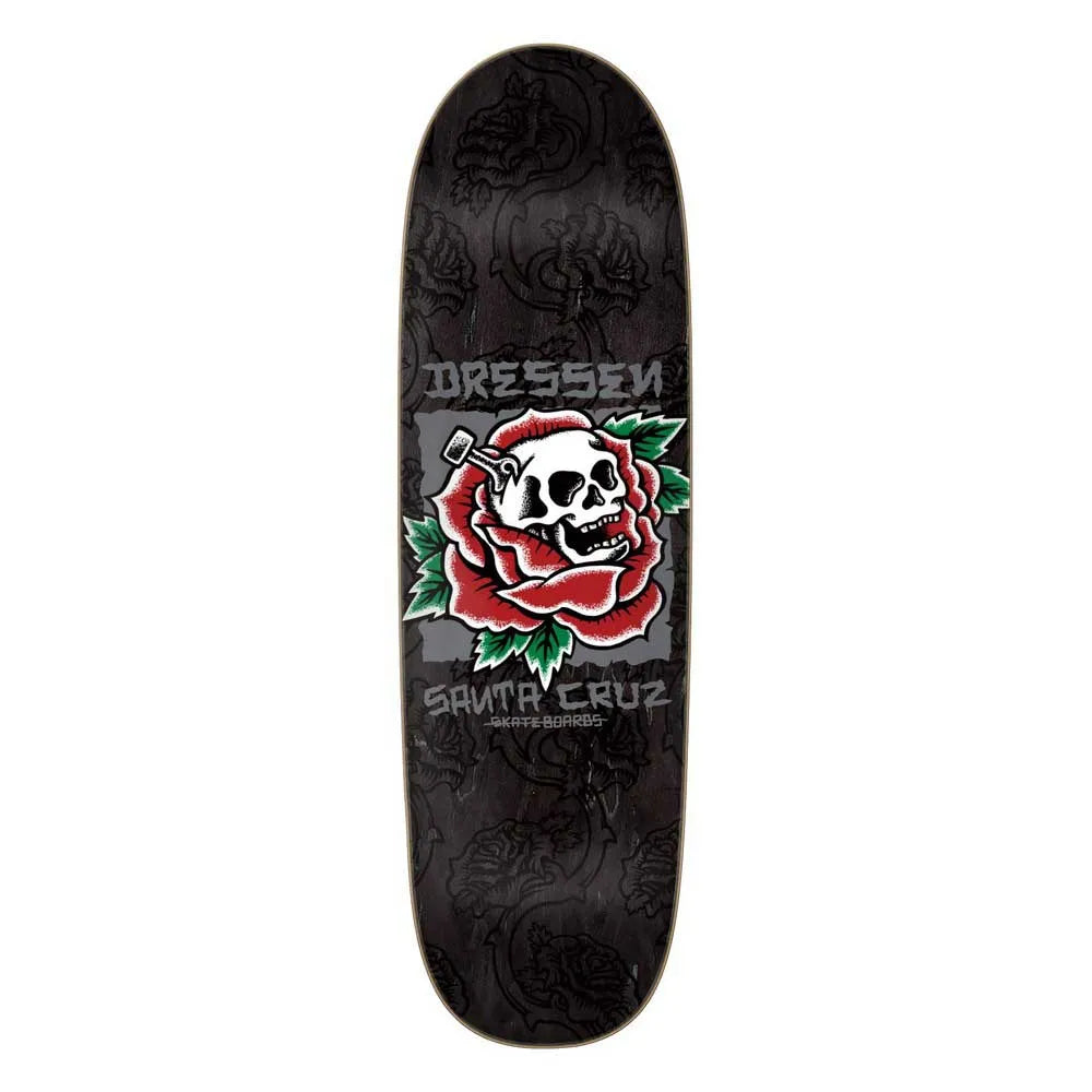 Santa cruz Dressen skull rose pro shaped 9.25in x 31.95in skateboard deck