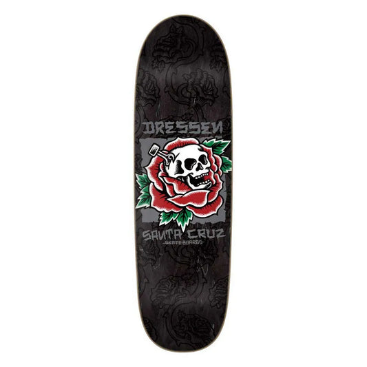 Santa cruz Dressen skull rose pro shaped 9.25in x 31.95in skateboard deck
