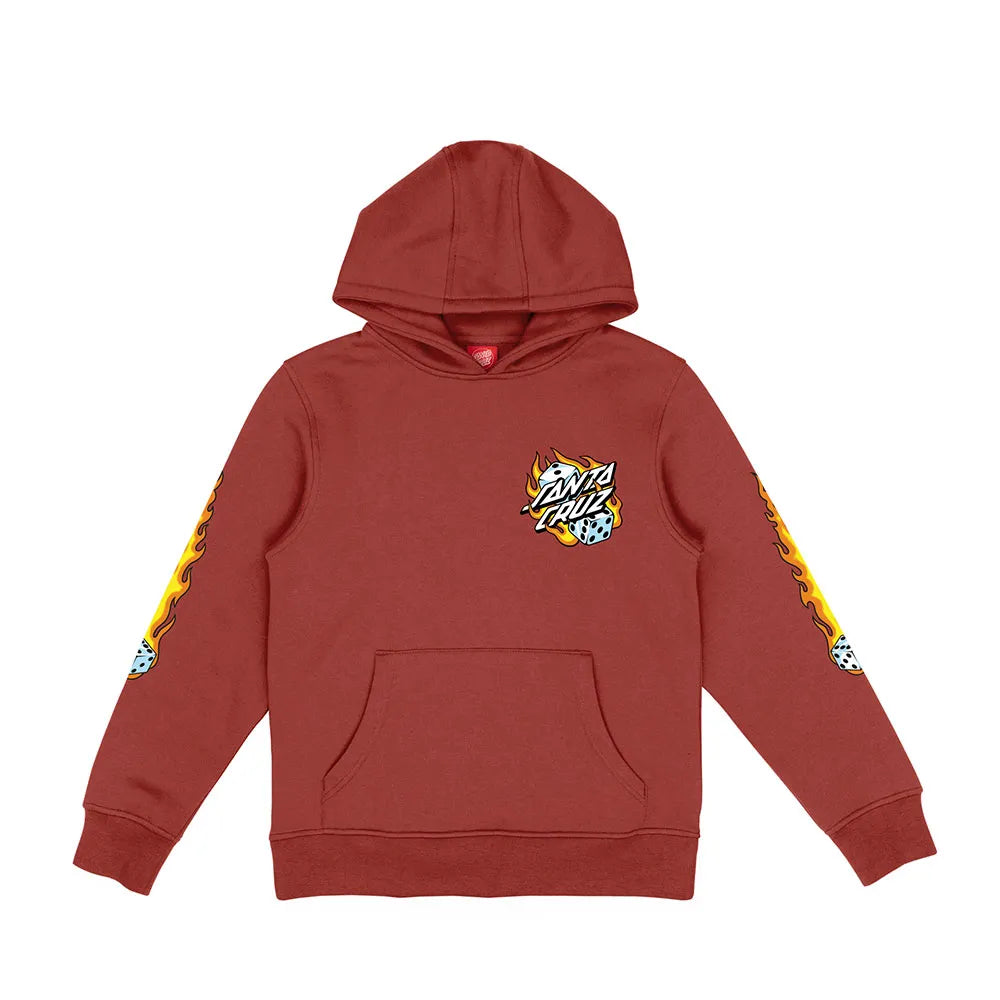 Santa cruz flaming dice dot hoodie