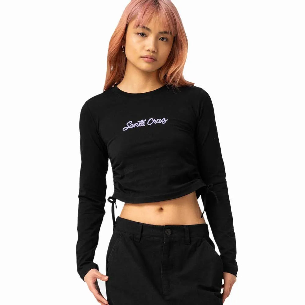 Santa cruz Love script strip tie long sleeve T-shirt
