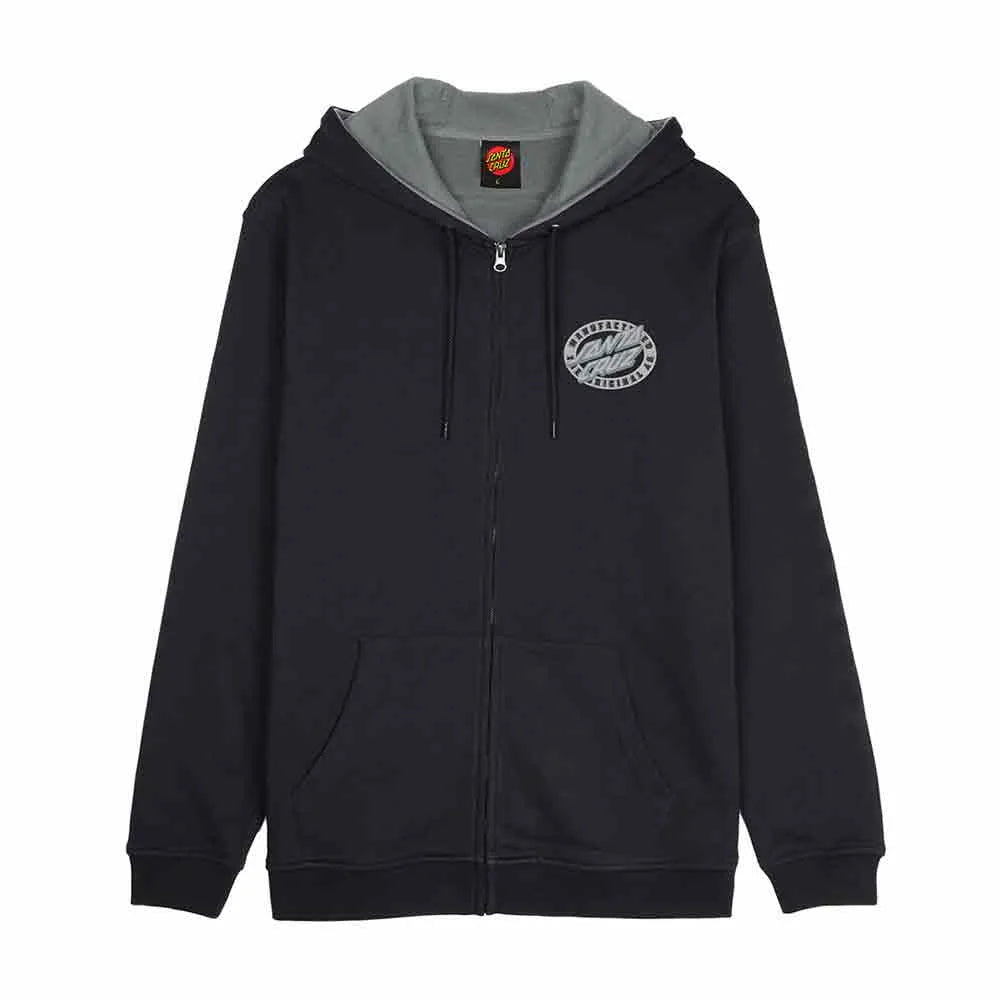 Santa cruz Mfg oval dot chest full zip sweatshirt