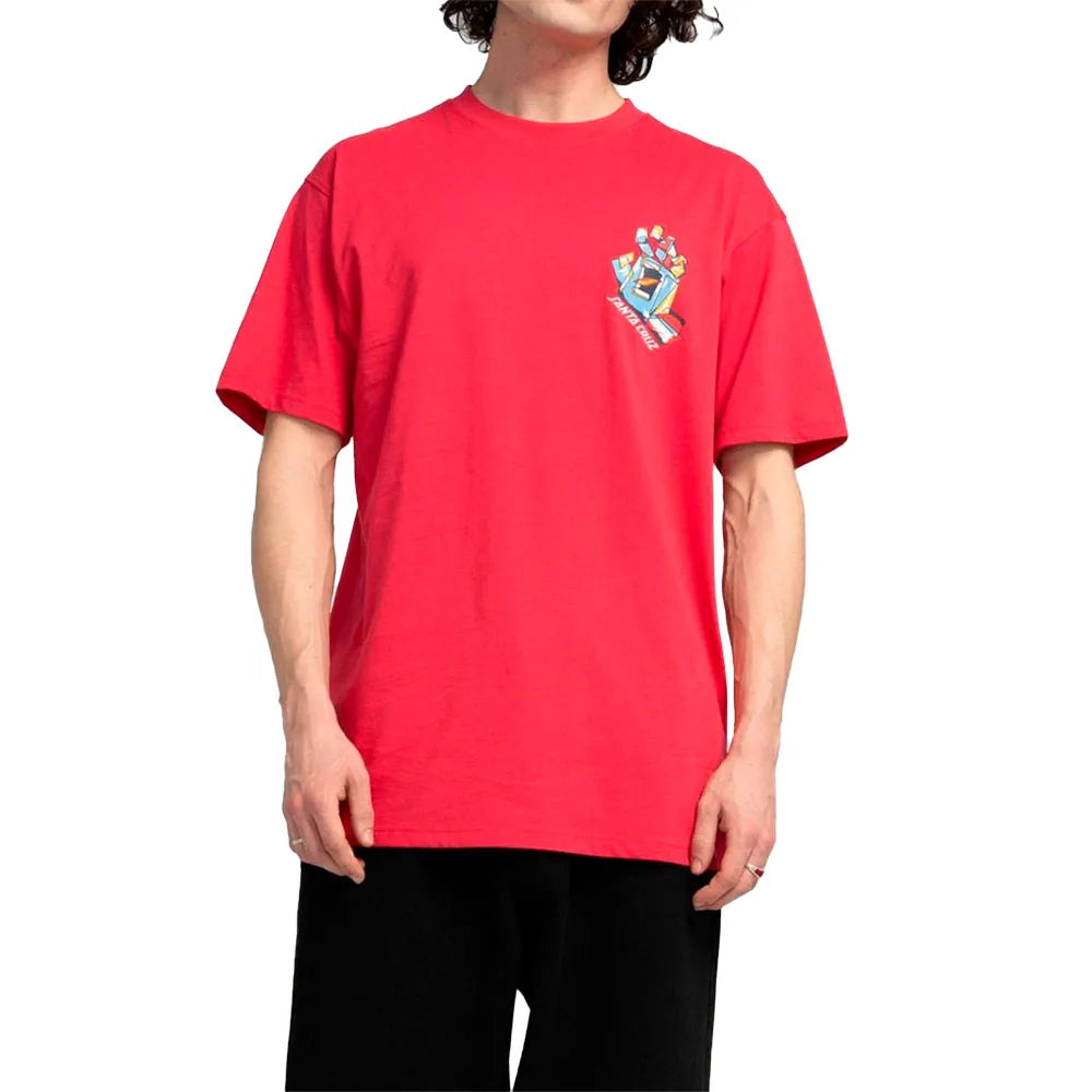 Santa cruz Screaming scratched hand strip short sleeve T-shirt