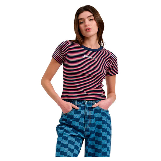 Santa cruz Strip logo emb short sleeve T-shirt