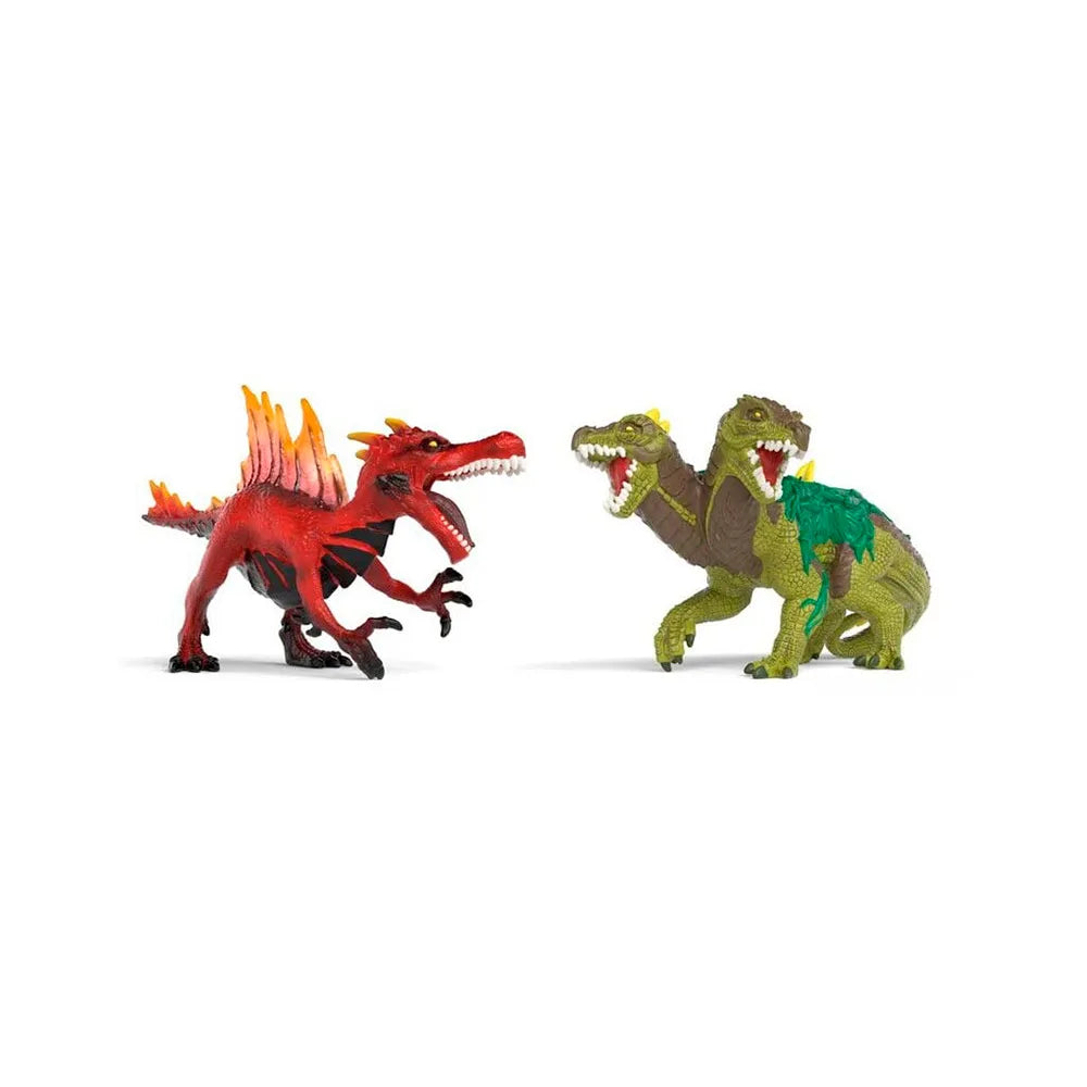 Schleich Fire Saurian vs Jungle Lizard animal figures