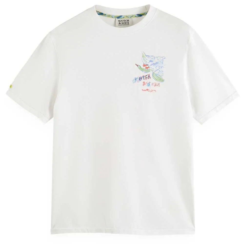 Scotch & soda Front Back Swan Artwork short sleeve T-shirt