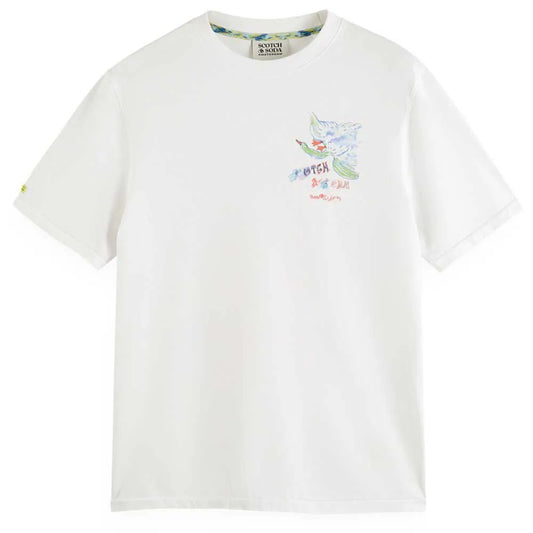 Scotch & soda Front Back Swan Artwork short sleeve T-shirt