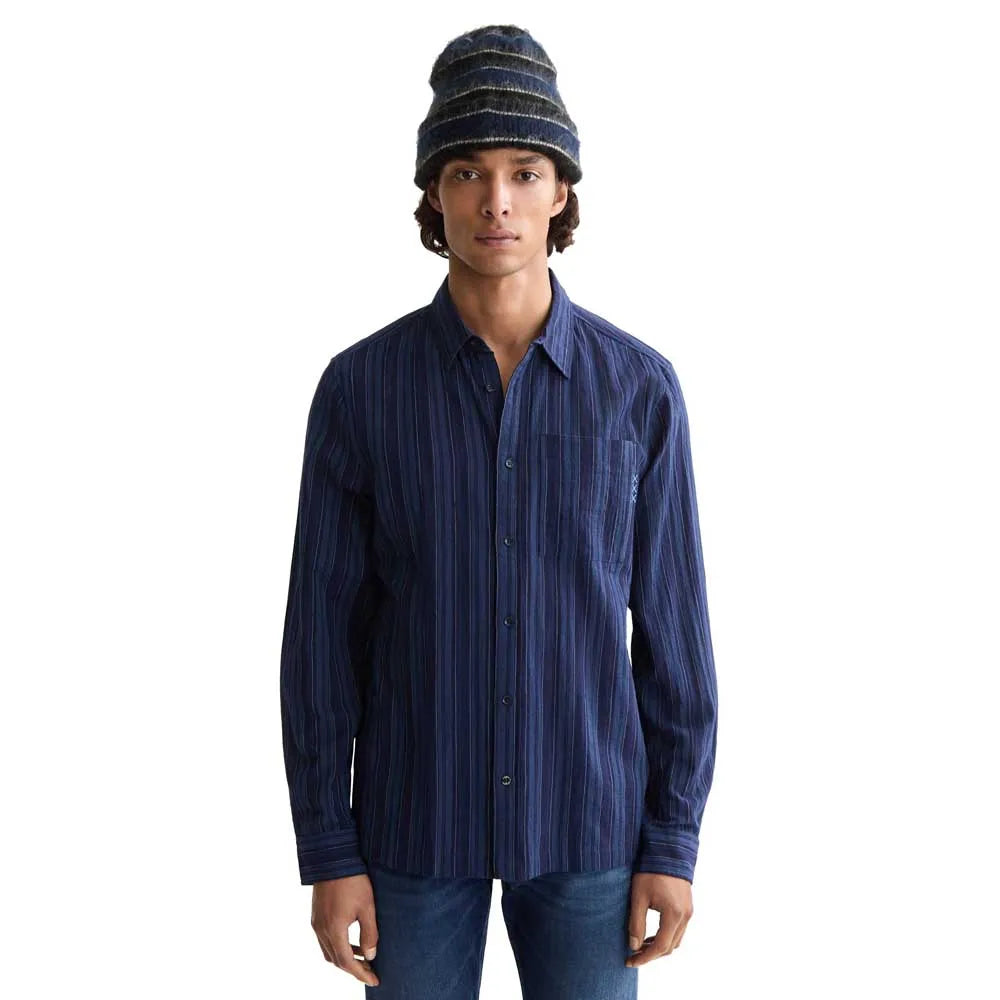 Scotch & soda Textured Stipe long sleeve shirt