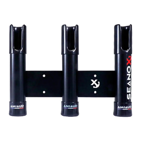 Seanox stainless steel 3 Rods Open Rod Holder With Black Rubber