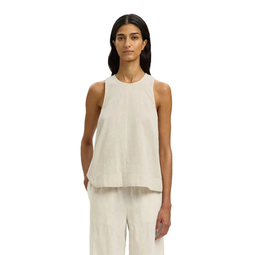 Selected Luisa Linen Blend sleeveless T-shirt