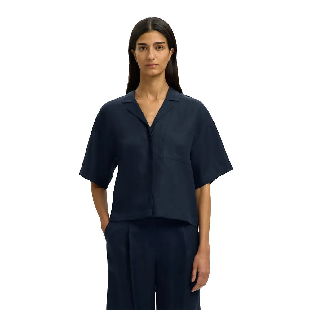 Selected Lyra Boxy Linen Blend short sleeve shirt