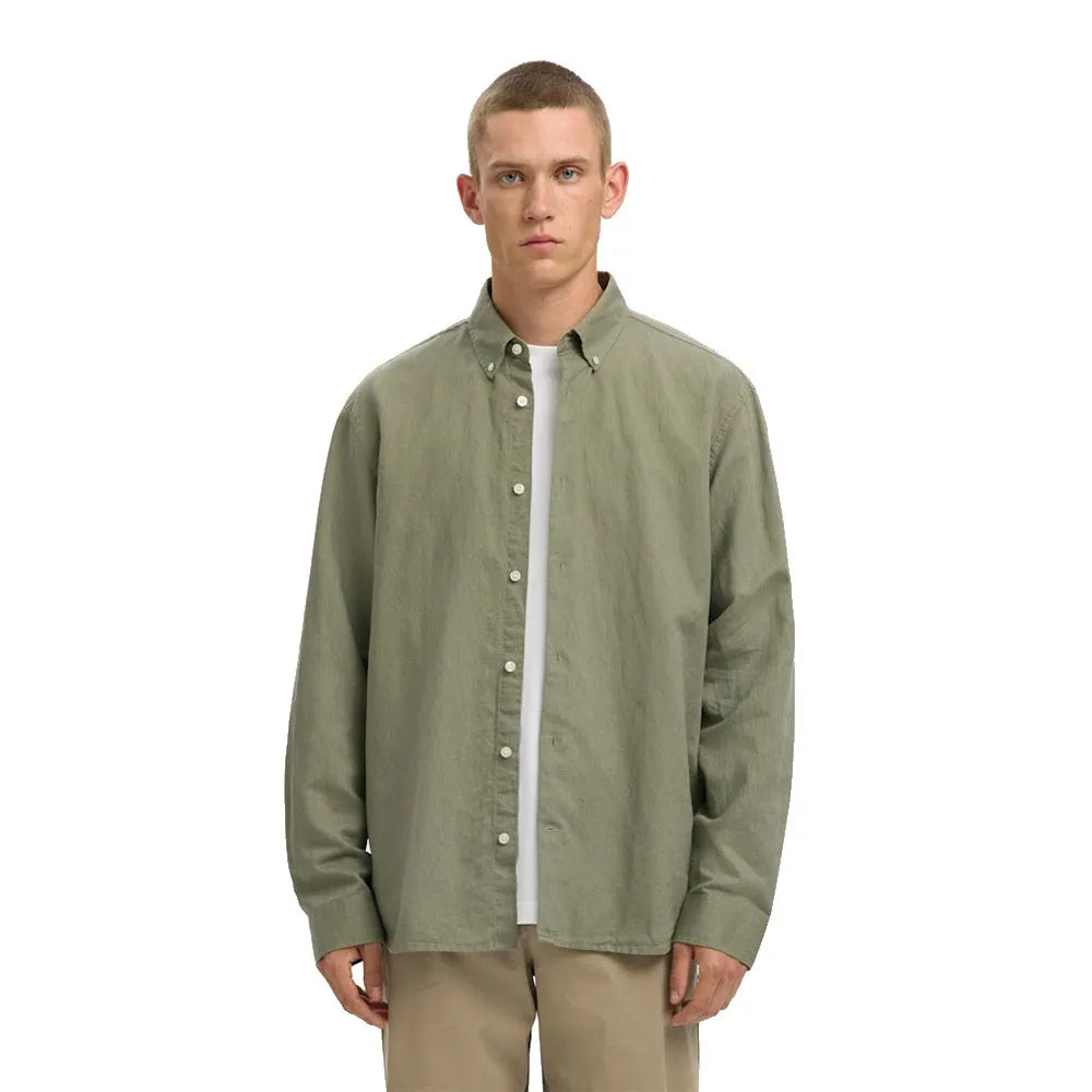 Selected Regclay Linenblend long sleeve shirt