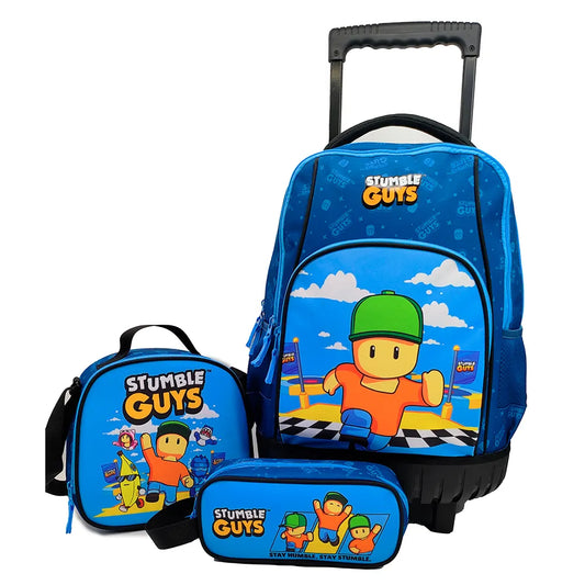 Stumble guys Set Compact 34x23x50 cm 38L Wheeled Backpack 3 units