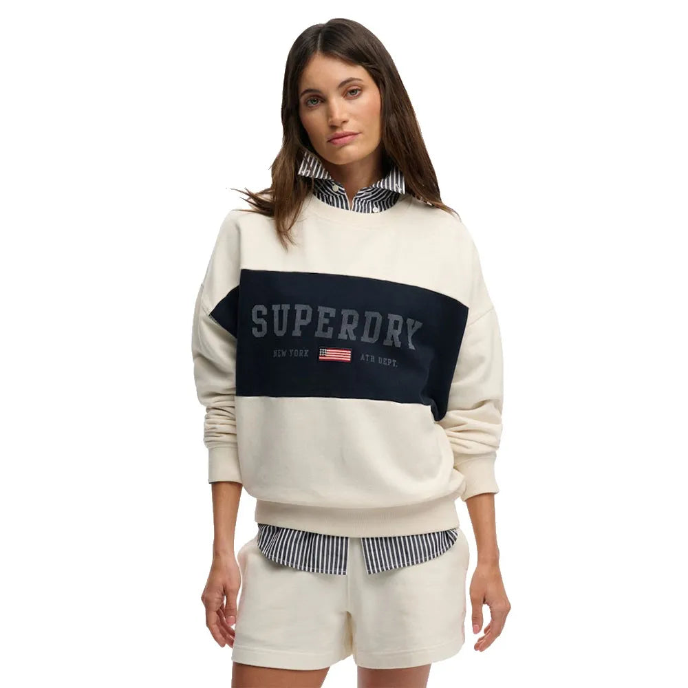 Superdry Athletic Essential Flag Embroidered Relaxed Crew sweatshirt