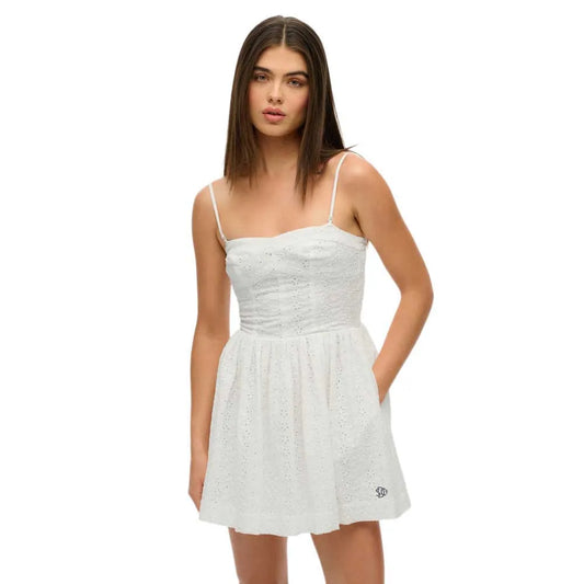 Superdry Broderie Cami sleeveless short dress