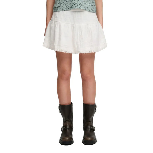 Superdry Broderie Trim short skirt