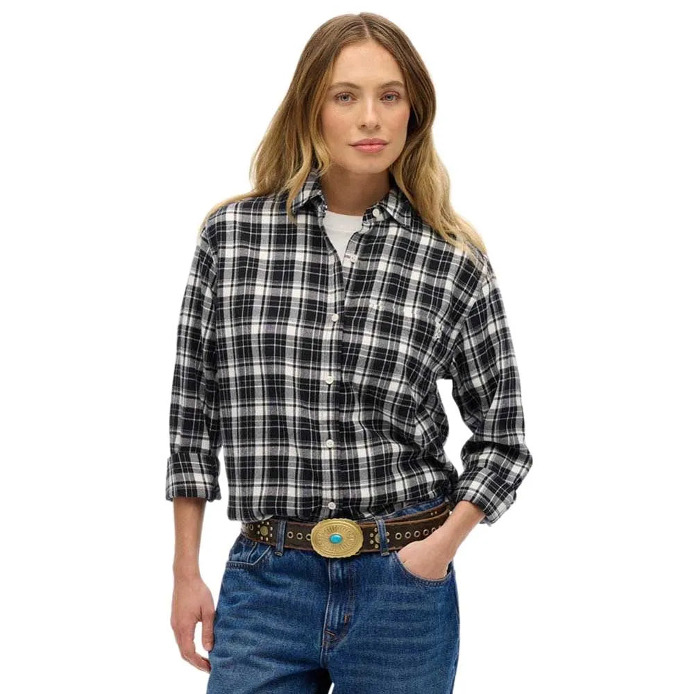 Superdry Check Flannel Boyfriend long sleeve shirt