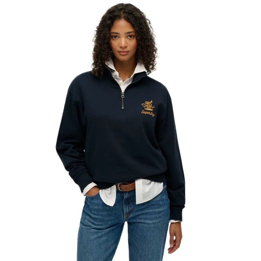 Superdry Country Club Crest half zip sweater
