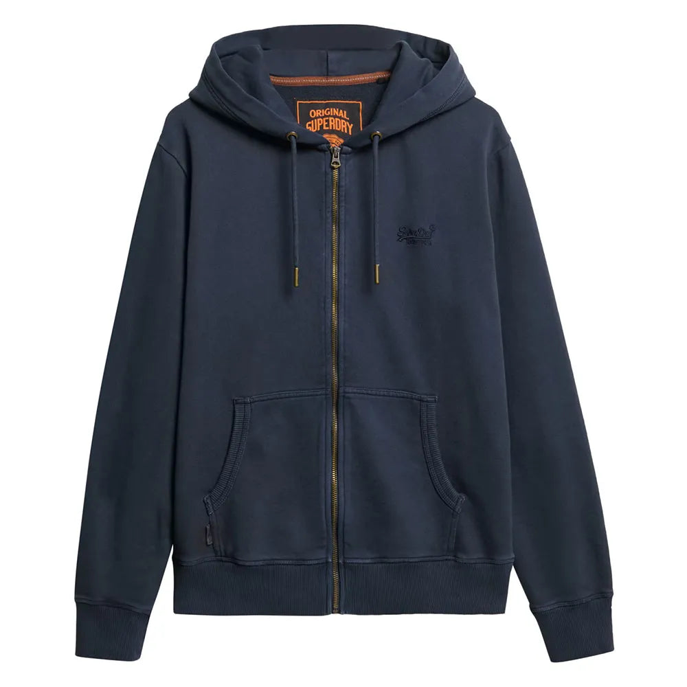 Superdry Essential Logo Washed full zip sweatshirt