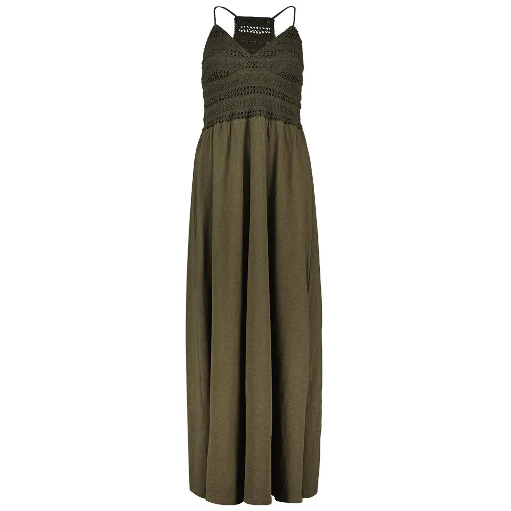 Superdry Lace Jersey sleeveless long dress