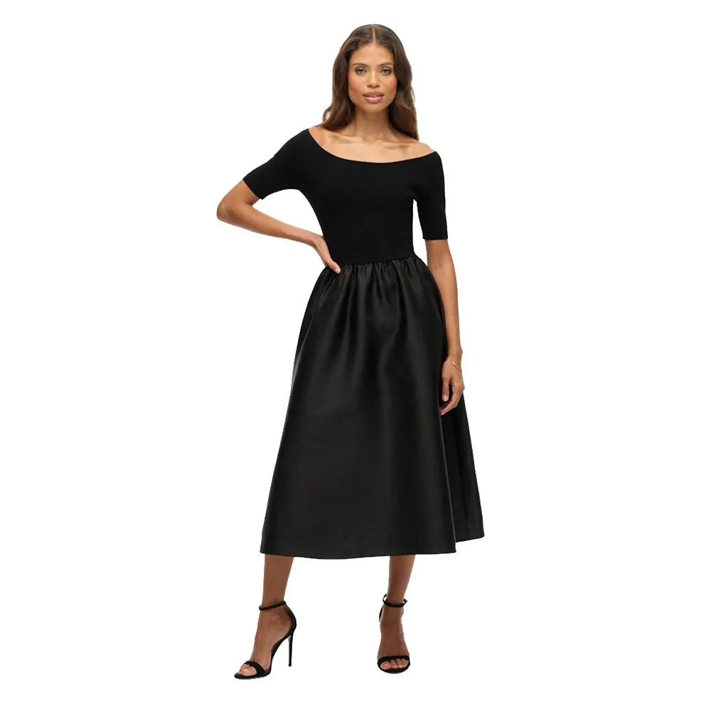 Superdry LBD Woven Mix short sleeve midi dress