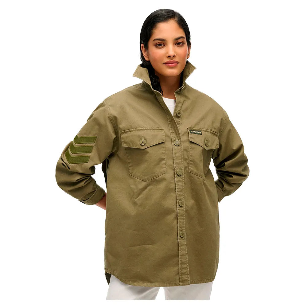 Superdry Military Emb Oversized long sleeve shirt